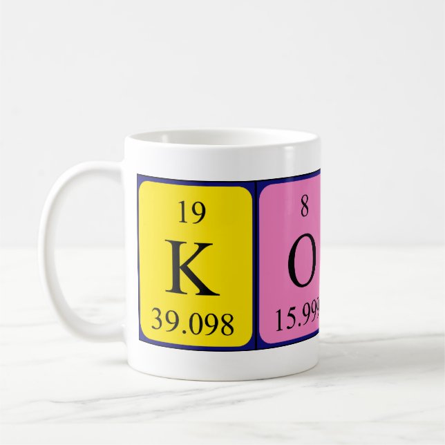 Mug Taille du nom de table périodique Korbin (Gauche)