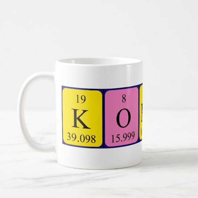 Mug Taille du nom de table périodique Korbin (Gauche)