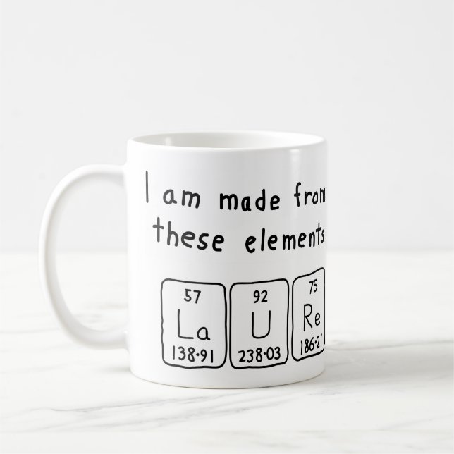 Mug Taille du nom de table périodique Laure (Gauche)