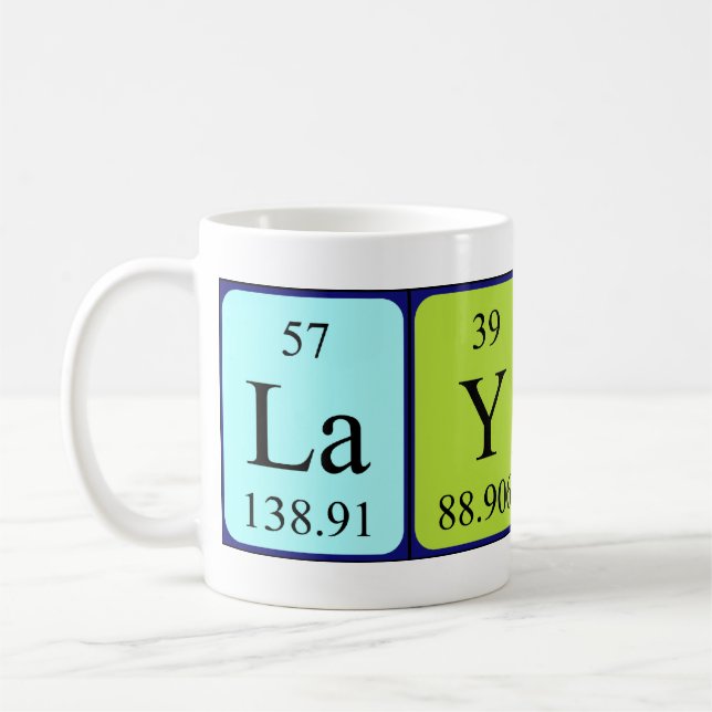 Mug Taille du nom de table périodique Laylah (Gauche)