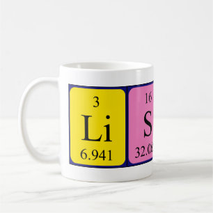 Mug Taille du nom de table périodique Lison