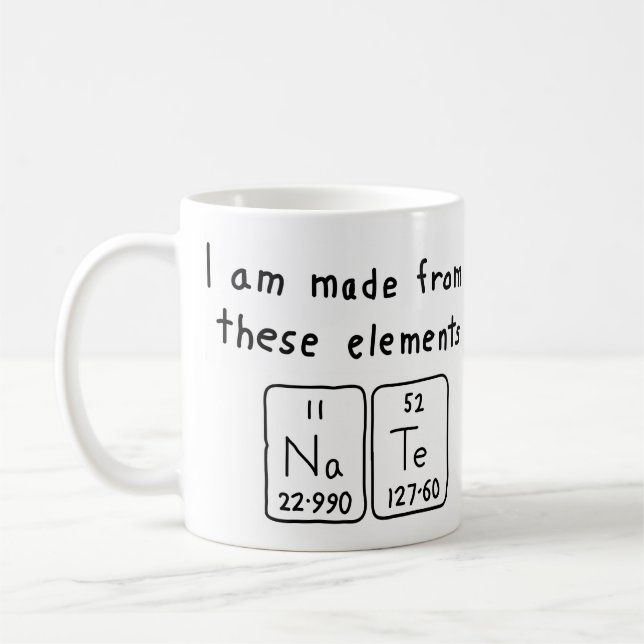 Mug Taille du nom de table périodique Nate (Gauche)