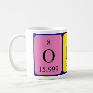Mug Taille du nom de table périodique Olin