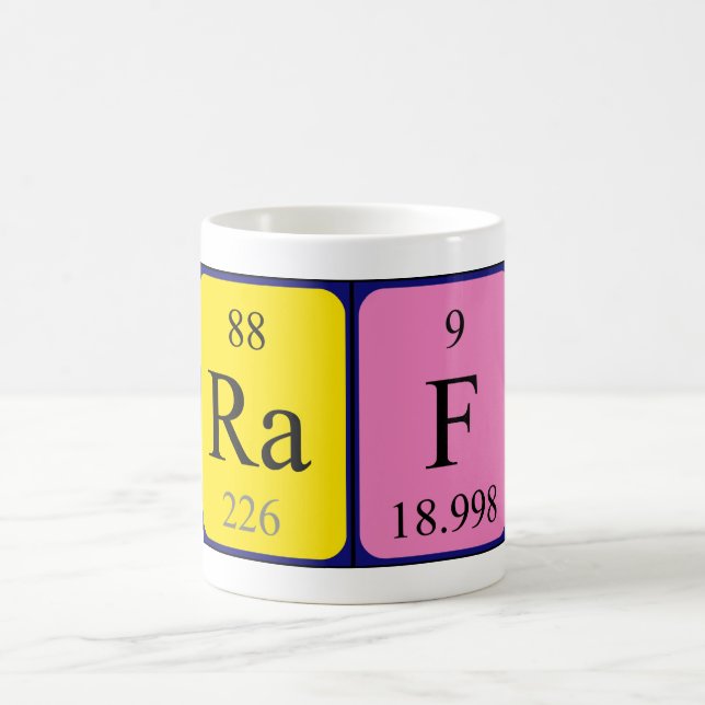 Mug Taille du nom de table périodique Raf (Centre)