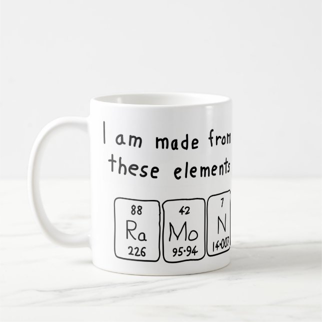 Mug Taille du nom de table périodique Ramon (Gauche)