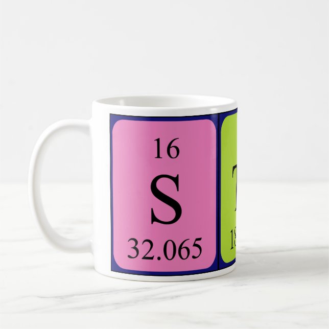 Mug Taille du nom de table périodique Stas (Gauche)