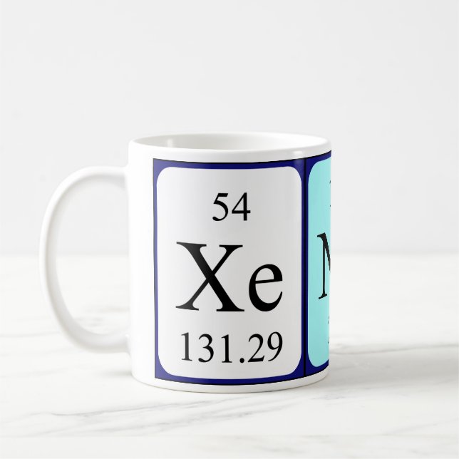 Mug Taille du nom de table périodique Xenos (Gauche)