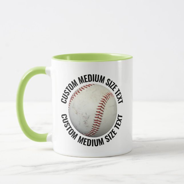 Mug Taille moyenne Texte VERT CITRON Combinaison 325ml (Gauche)