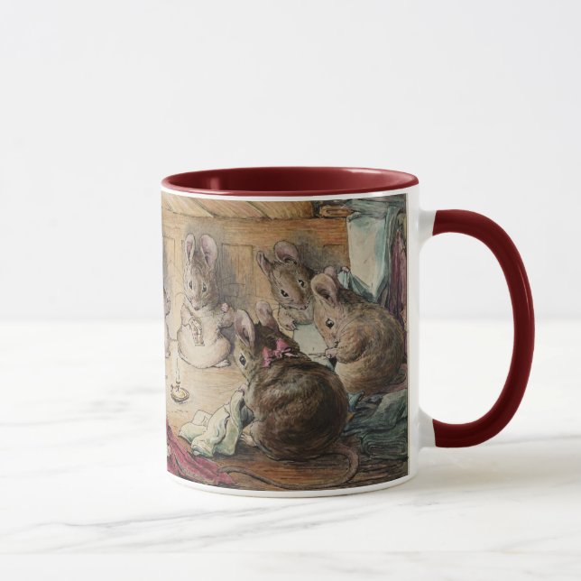 Mug Tailor Mice coudre un blouson Beatrix Potter 1902 (Droite)