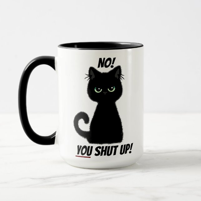Mug Tais-Toi ! Argument de fin Insulte noir en colère  (Gauche)