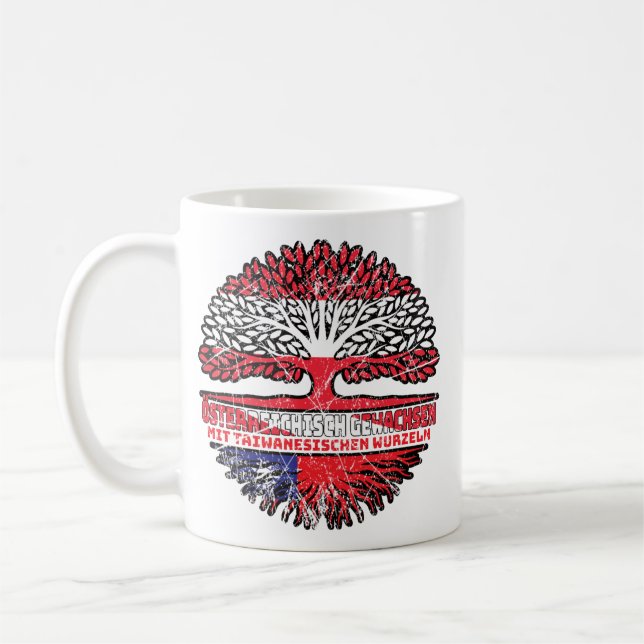 Mug Taïwan Taiwanisch Österreichisch Österreich Baum (Gauche)