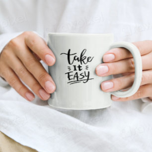 Mug Take It Easy  Tasse de café à citation minimal
