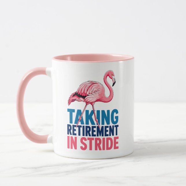 Mug Taking Retirement in Stride Flamingo Beach Theme (Gauche)