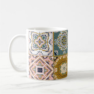 Mug Talavera Indian : Patchwork, Ethnic Mosaic.
