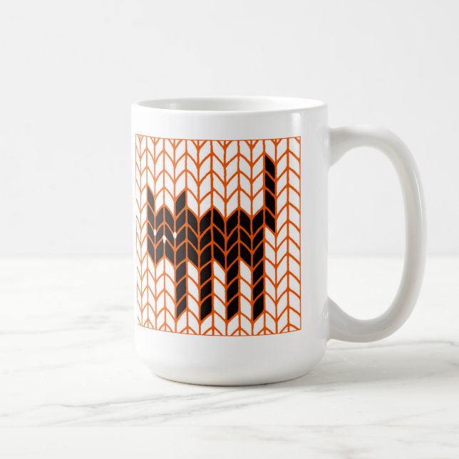 Mug Tall Blanc Tricot Chat Noir (Droite)