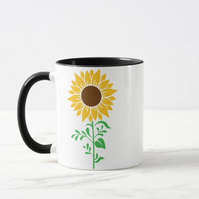 Mug Tall Sunflower Art botanique (Gauche)