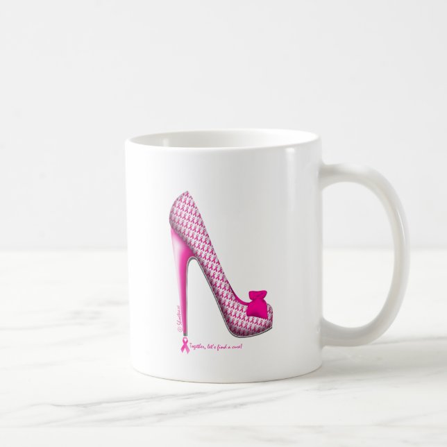 Mug Talon de ruban de rose de conscience de cancer du (Droite)