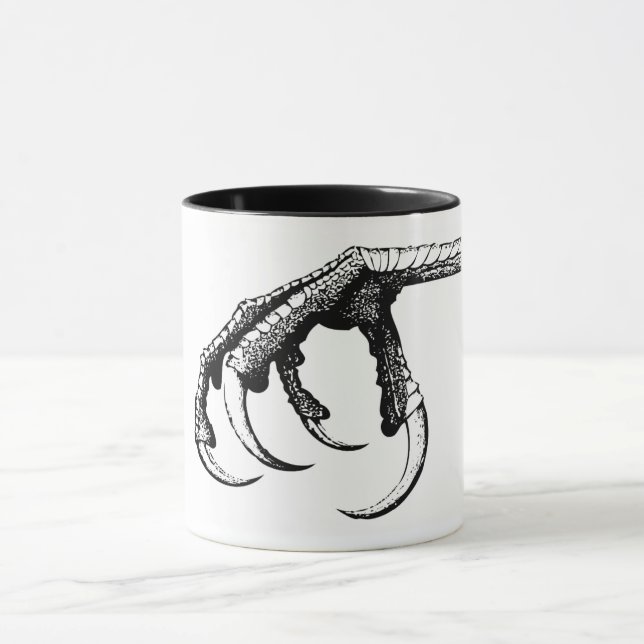 Mug talon d'oiseau victorien noir gothique noir blanc (Centre)
