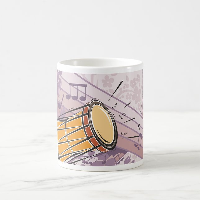 Mug Tambour traditionnel Bongo avec notes musicales (Créateur téléchargé)