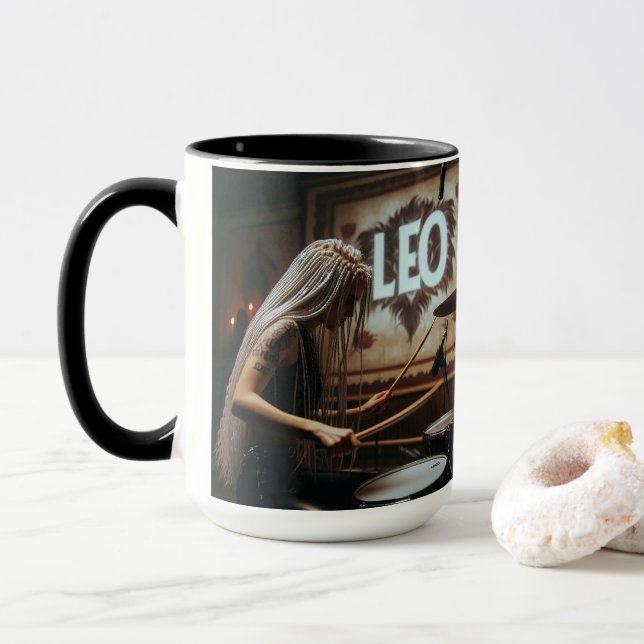 Mug Tambours de musiciens Leo Zodiac (Avec donut)