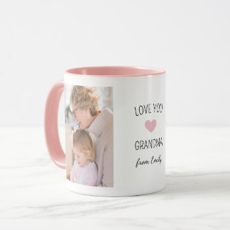 Mug T'amour Grand-mère 2 Photo avec le nom du petit-en