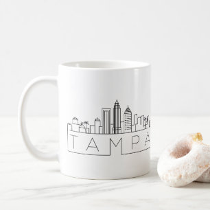Mug Tampa, Floride  Ligne Skyline Stylisée Ville