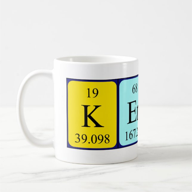 Mug Tampon du nom de table périodique Kerith (Gauche)