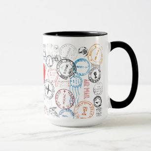 Mug Tampons de passeport Conception de voyage Musique