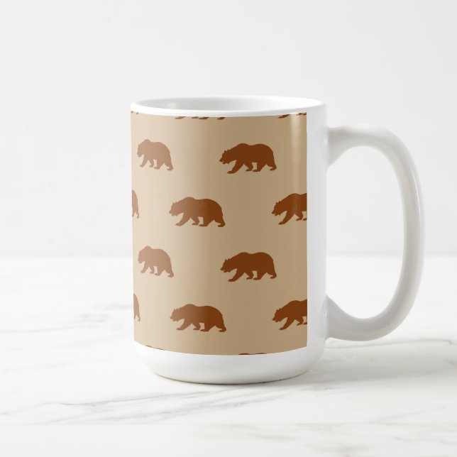 Mug Tan et selle Brown Grizzly Bear Motif (Droite)