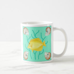 Mug Tang jaune avec des coquilles de Nautilus