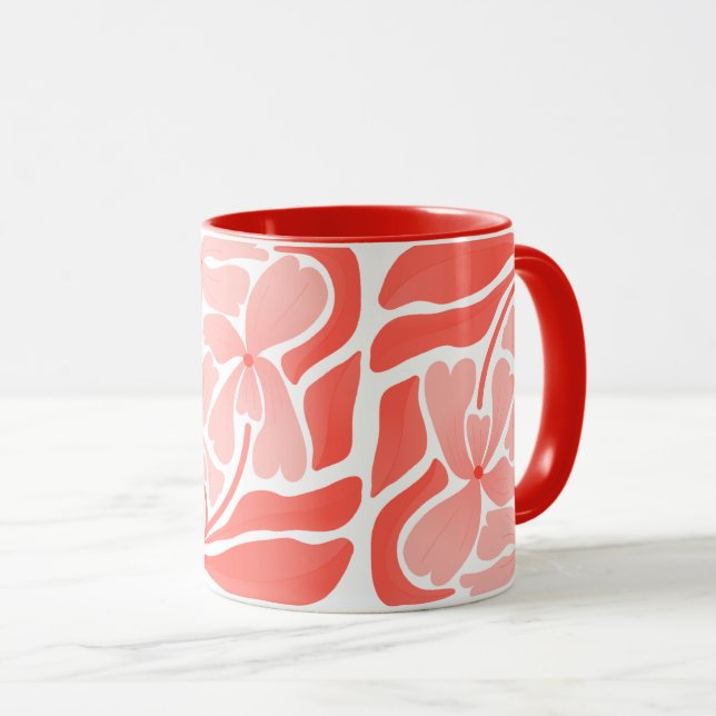 Mug Tangerine Peint à la Main avec Design Artisana (Devant droit)