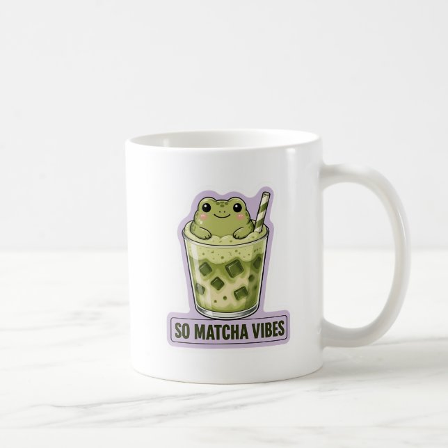 Mug Tant de Vibes Matcha Mignon Grenouille Kawaii Mème (Droite)