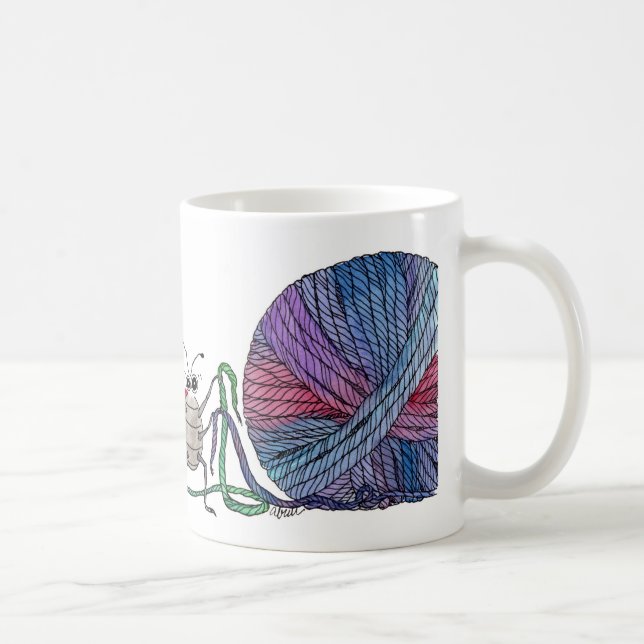 Mug Tant d'extrémités lâches… coccinelle et fil (Droite)