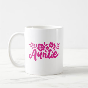 Mug "Tante" aux fleurs, couleur personnalisée