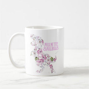 Mug Tante Dinosaur Floral Fleur Cadeaux d'anniversaire