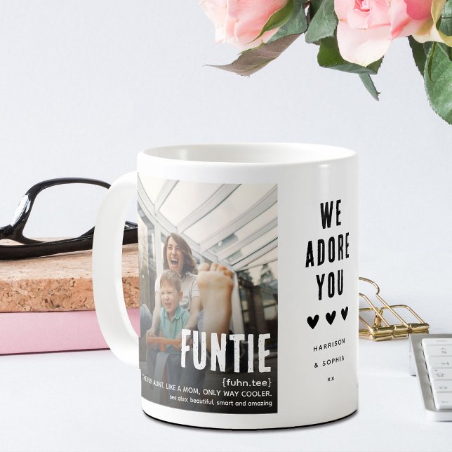 Mug Tante drôle mignonne FUNTIE 2 Photo Noël (Créateur téléchargé)