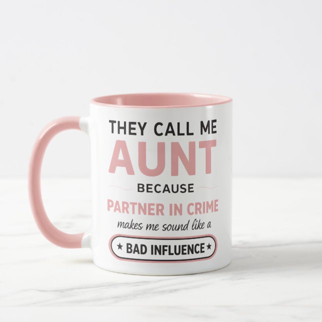 Mug Tante drôle parce que mauvaise influence sonne pir (Gauche)