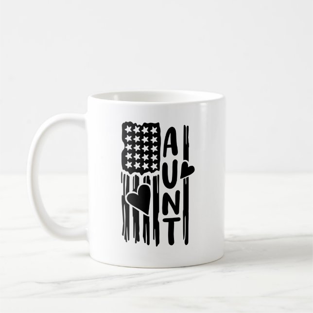 Mug Tante du drapeau patriotique américain (Gauche)