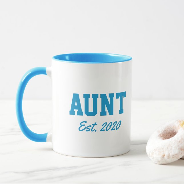 Mug "Tante - est. date" cadeau de nouveauté (Avec donut)