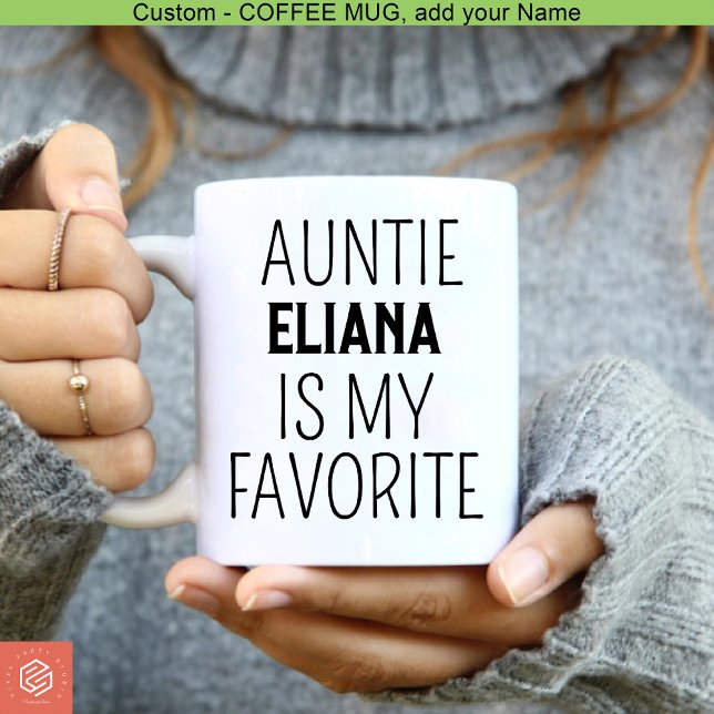 Mug Tante Est Mon Merci De Baby shower Amusant Favori (Auntie Is My Favorite Funny Baby Shower Thank You Coffee Mug)