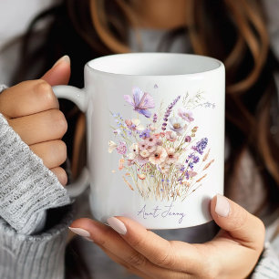 Mug Tante florale personnalisée