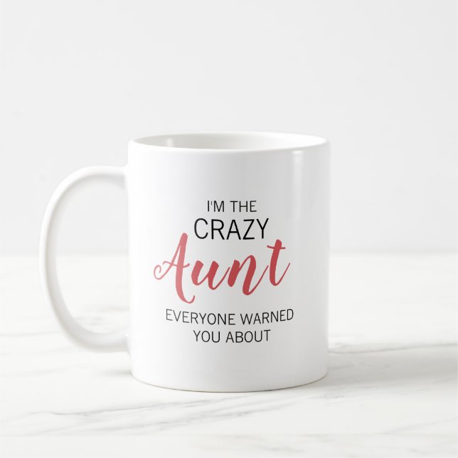 Mug Tante Folle Nom Personnalisé (Gauche)