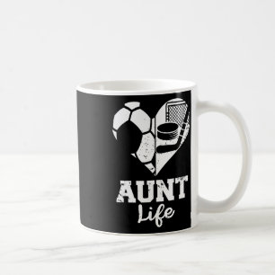 Mug Tante Life Football Hockey Cœur Sport Partagé Jeu 
