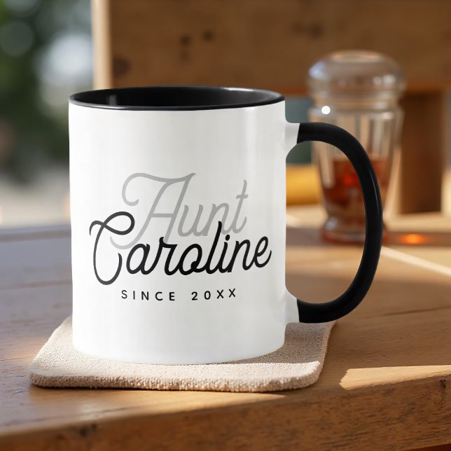 Mug Tante Moderne Simple Élégant Chic (Créateur téléchargé)