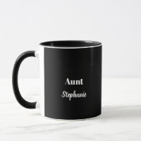 Tante Nom personnalisé Mariages Noir Blanc Simple
