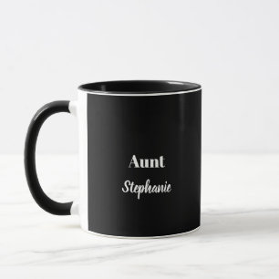 Mug Tante Nom personnalisé Mariages Noir Blanc Simple