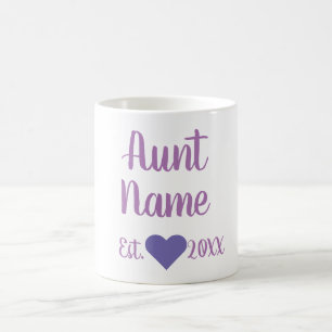 Mug Tante personnalisée Mangue pourpre établie