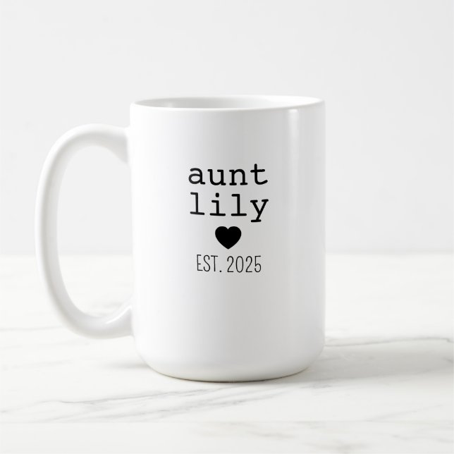 Mug Tante personnalisée Nom Mug, Tante Cadeau Annivers (Gauche)
