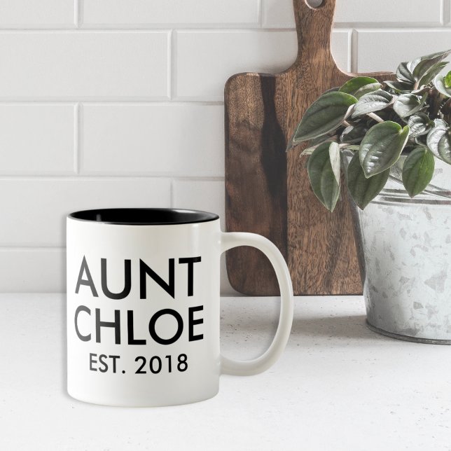 Mug tante personnalisée | Nouveau Faire-part de gr (Custom Aunt Mug | New baby Pregnancy Announcement
)