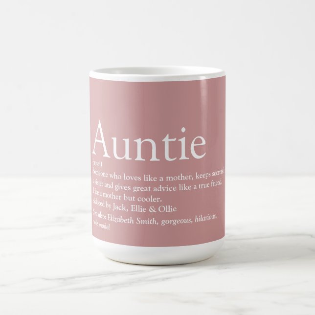 Mug Tante préférée Définition Tatie Rose rose amusante (Centre)
